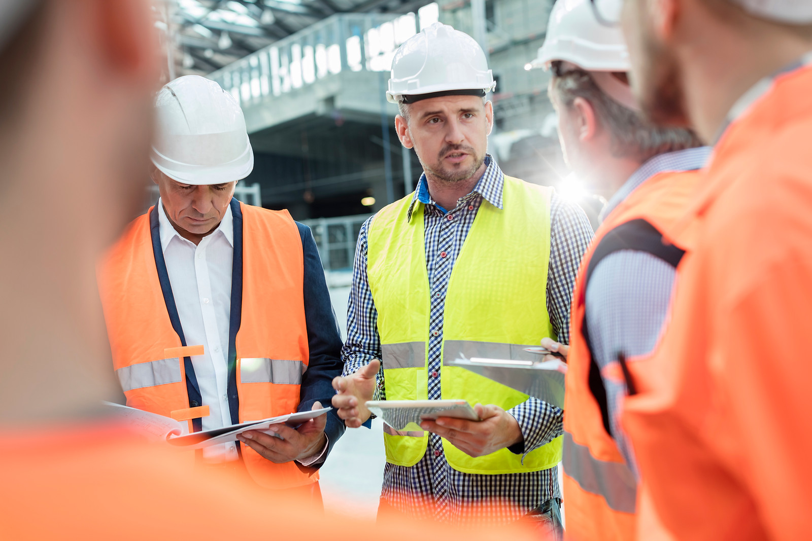 Technical training taking place in an industrial setting